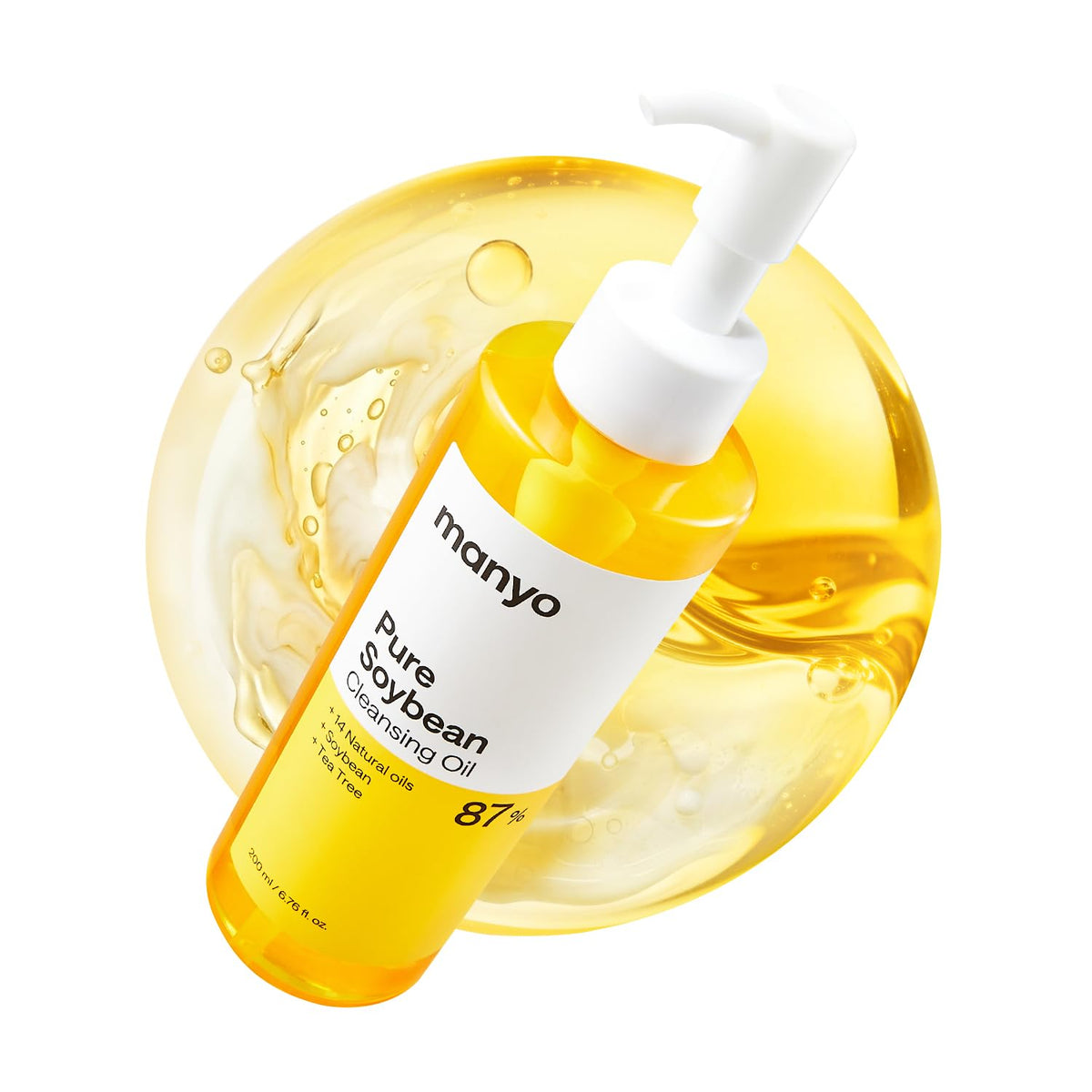 [ma:nyo] Huile nettoyante pure (200 ml) – Fond des points noirs et démaquillant quotidien doux pour 