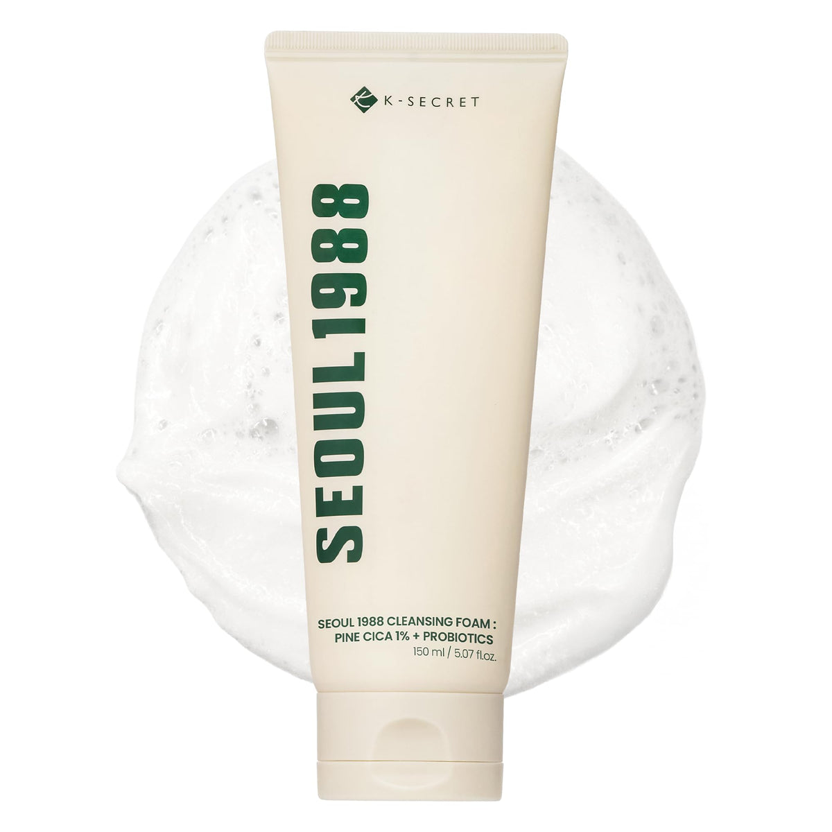 K-SECRET SEOUL 1988 Cleansing Foam, Cica Pine 1% + Probiotics, 150 ml / 5.07 fl.oz