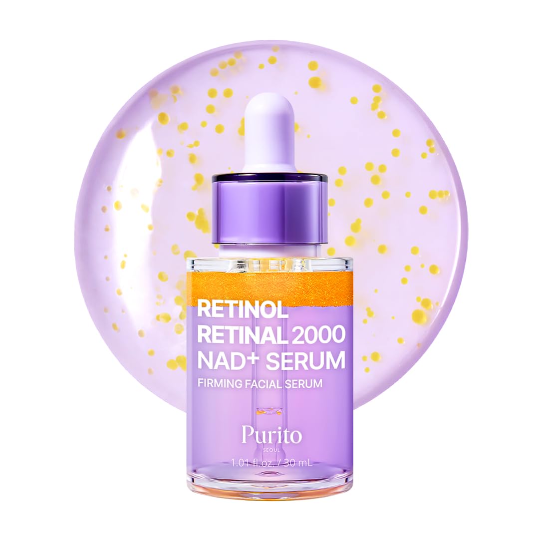 PURITO Sérum visage anti-âge rétinol 0,1 % + rétinol 0,1 %, pour les rides, les ridules et la peau p