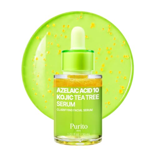 PURITO Sérum Acide Azélaïque 10% + Acide Kojique & Tea Tree 30 ml | Sérum Visage Coréen Ciblant Impe