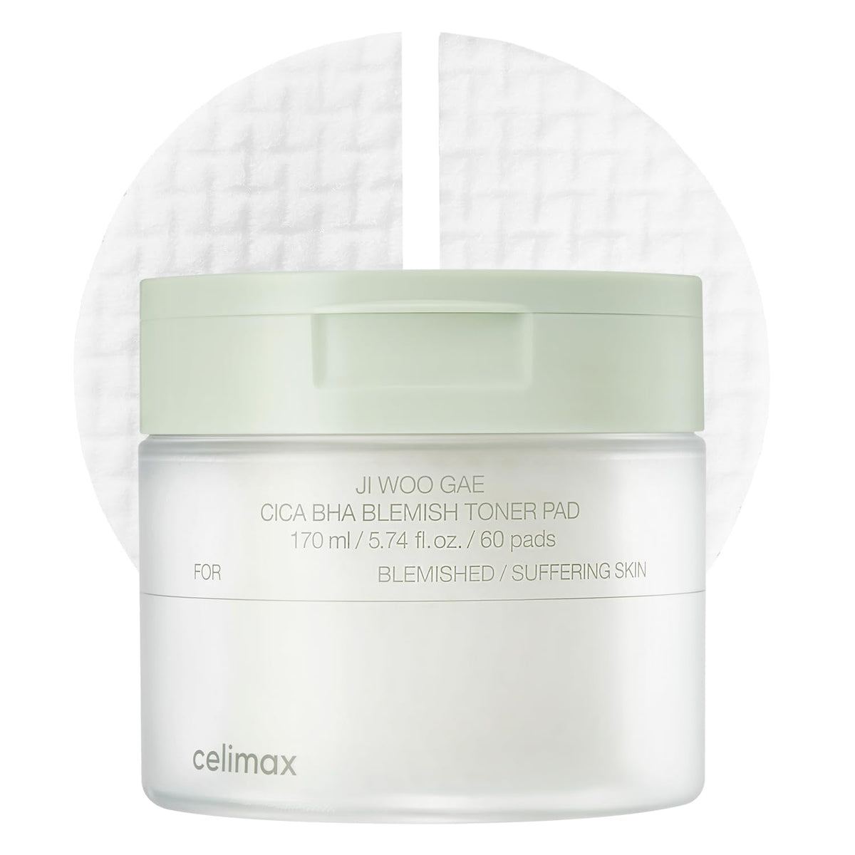 CELIMAX Ji Woo Gae Cica Bha Blemish Toner Pad (60Pads)
