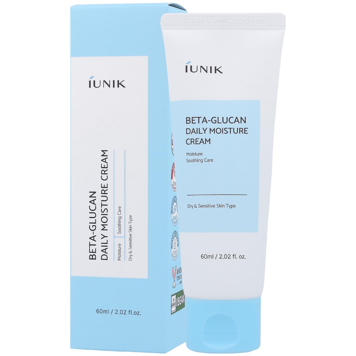 iUNIK - Crème hydratante Beta-Glucan Daily Moisture Cream, 60 ml