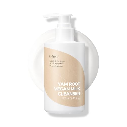 IsNtree Nettoyant au lait végétalien à la racine d'igname 220 ml, 7,43 fl.oz | Nettoyant à la textur