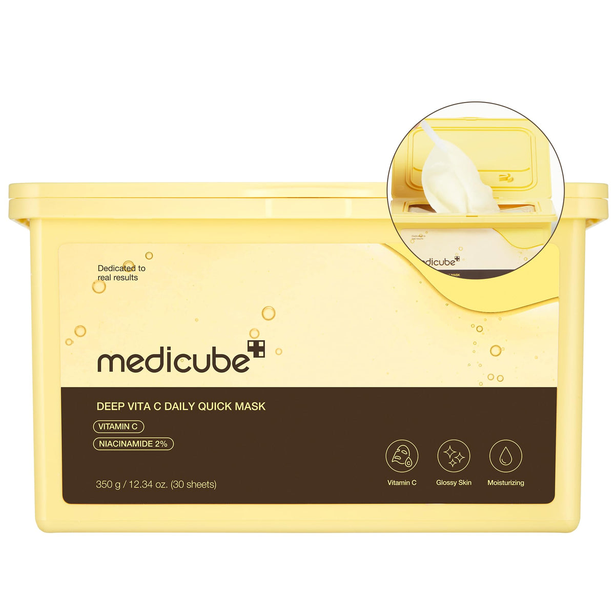 Medicube Deep Vita C Lot de 30 masques coréens quotidiens à déclenchement rapide, triple complexe vi