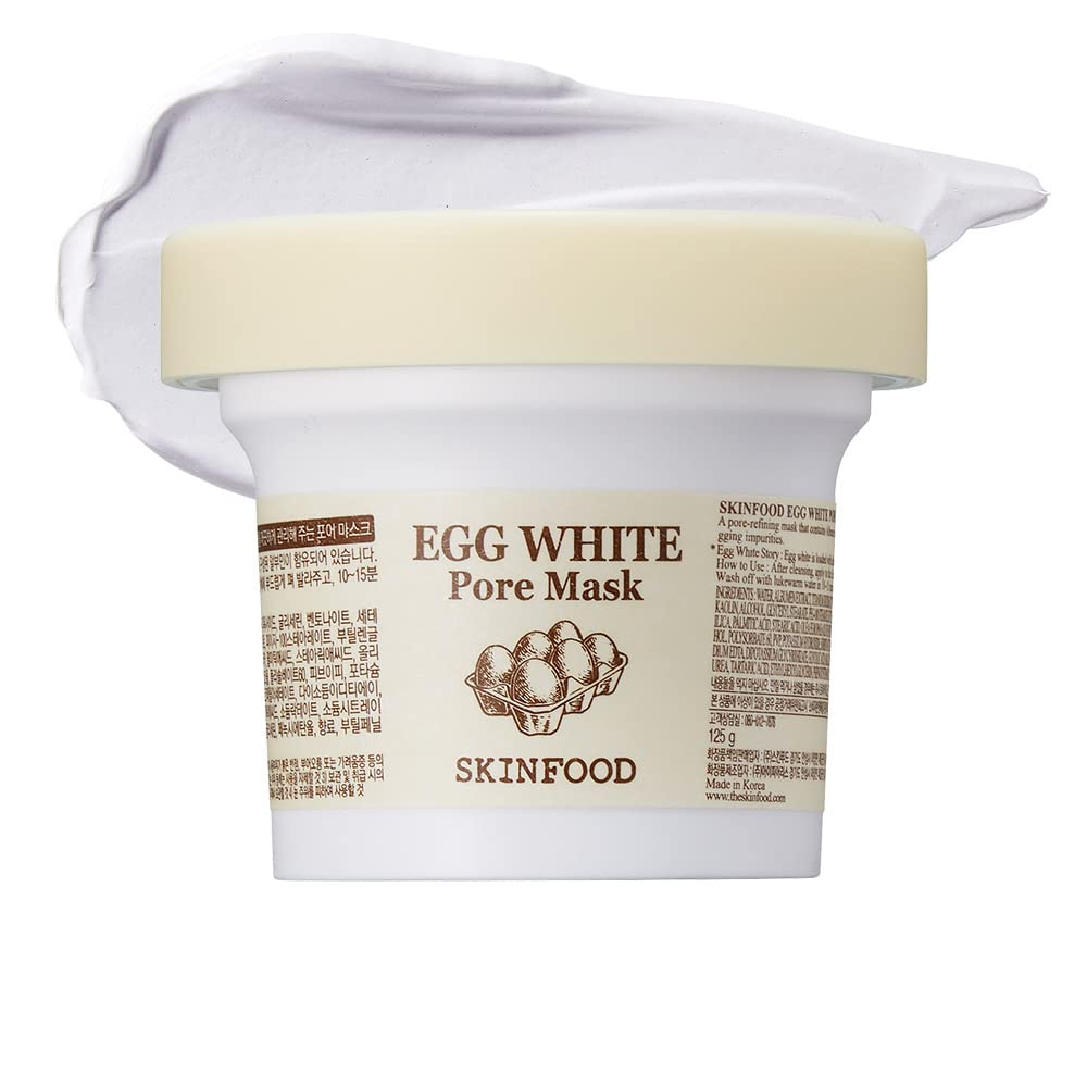 SKINFOOD Masque de pores blanc d'oeuf 100 g – Masque nettoyant pour raffinement des pores, resserre 