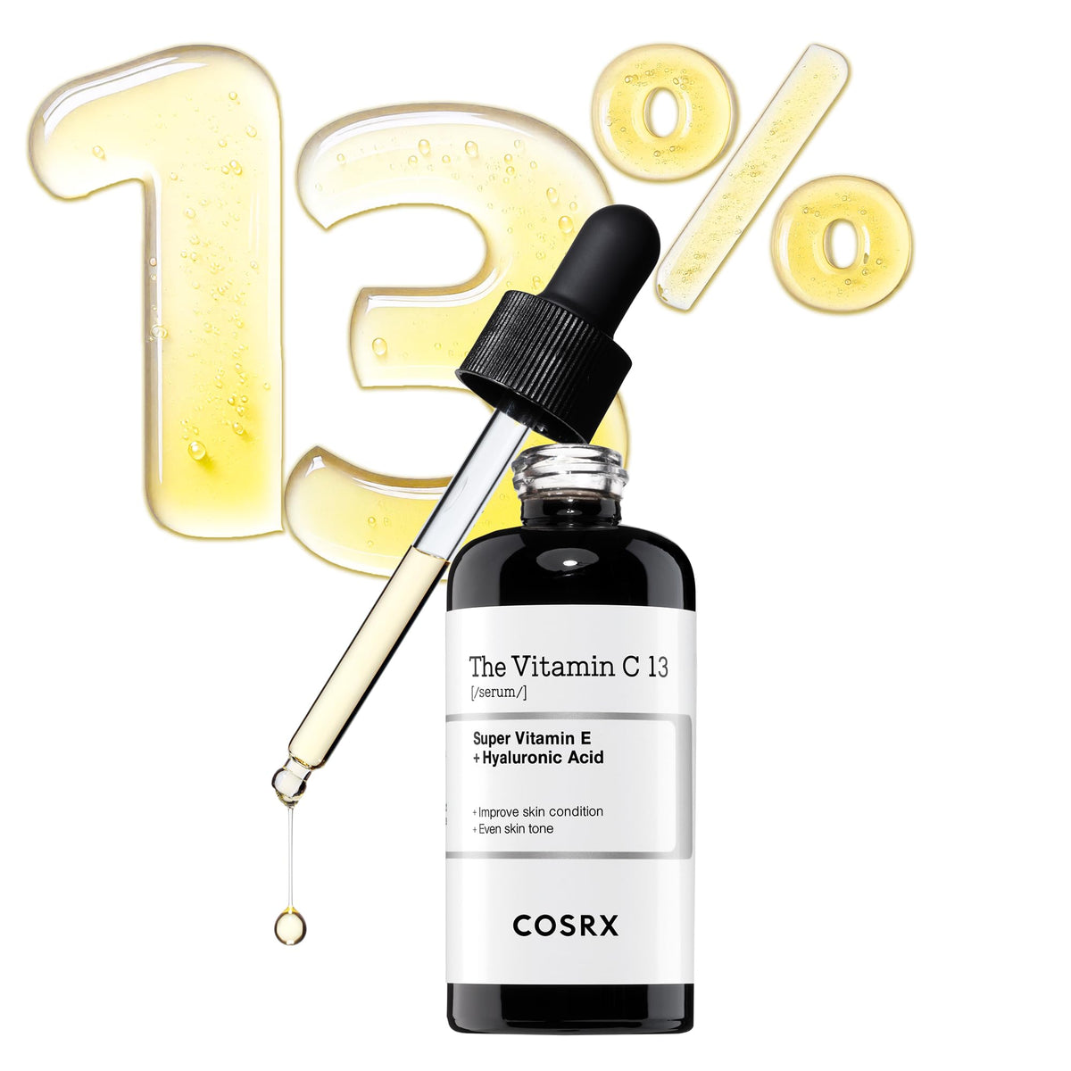COSRX Sérum pur à la vitamine C 13 % avec vitamine E et acide hyaluronique, sérum facial éclaircissa