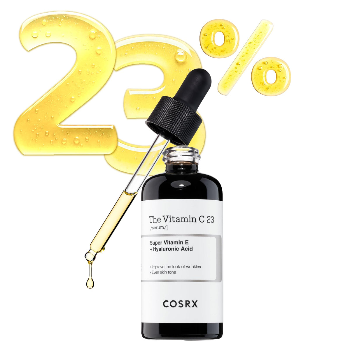 COSRX Pure Vitamin C 23% Serum with Vitamin E (Ascorbic Acid) and Hyaluronic Acid, Moisturizing Face