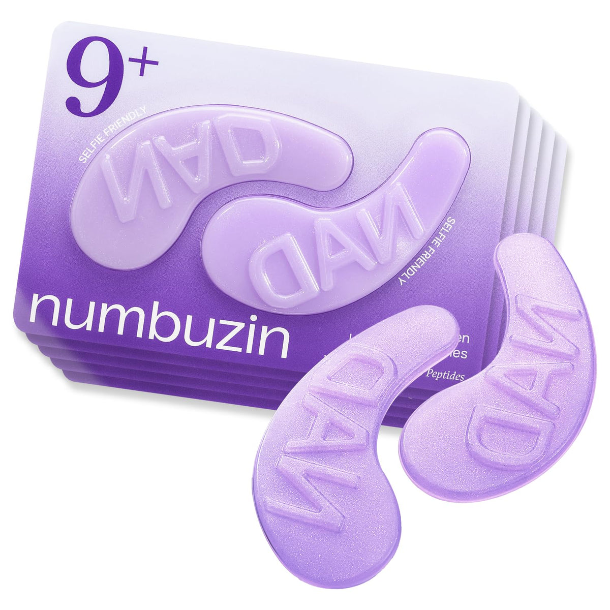 numbuzin Lot de 5 paires de coussinets pour les yeux NAD+ et collagène - Contre les cernes, les gonf