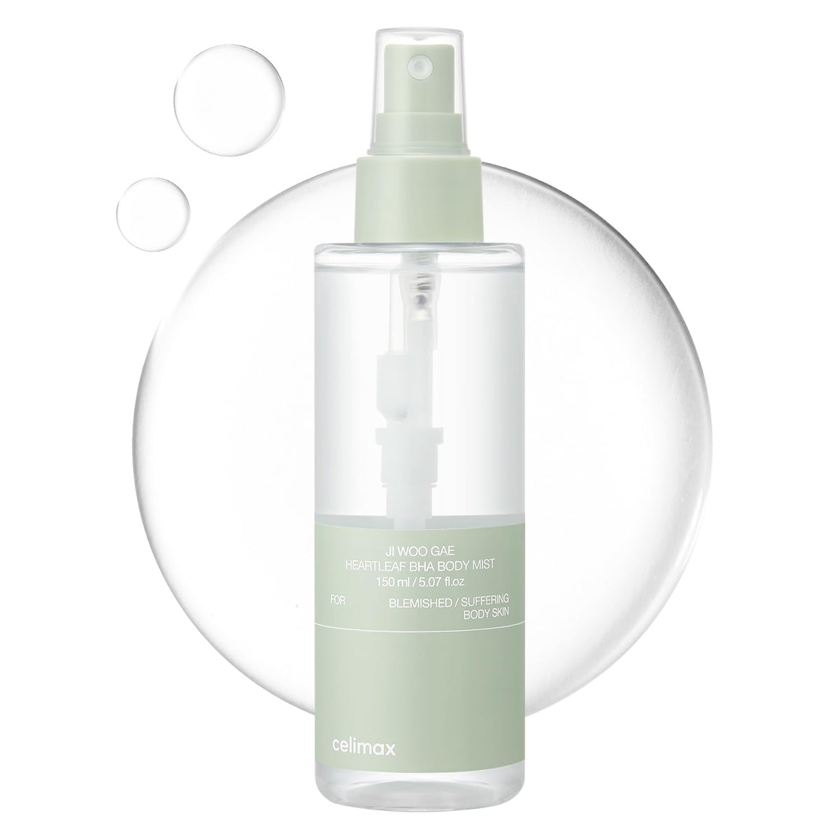 celimax Heartleaf BHA Body Mist 5.07 fl.oz, with Heartleaf Extract, Exfoliating, for Body Acne, Body